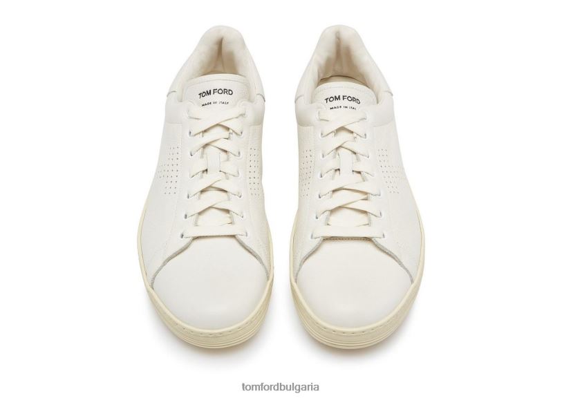 мъже обувки маратонки от зърнеста кожа warwick бяло TOM FORD B880D706