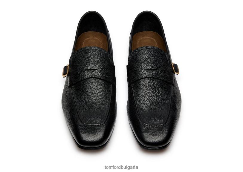 мъже обувки маслен едрозърнест мокасина Dover черен TOM FORD B880D665