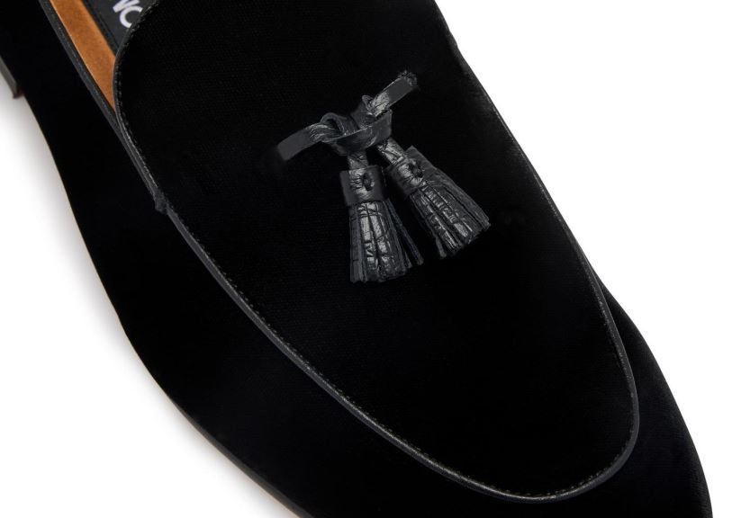 мъже обувки мокасина с пискюли от кадифе черен TOM FORD B880D633
