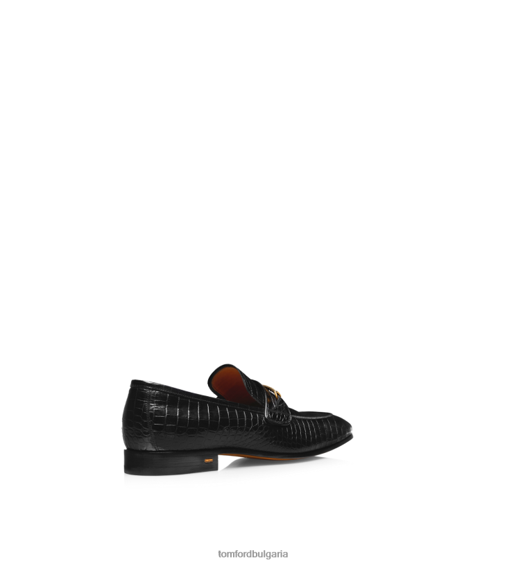 мъже обувки щамповани мокасини с верижка крокодил бейли черен TOM FORD B880D644