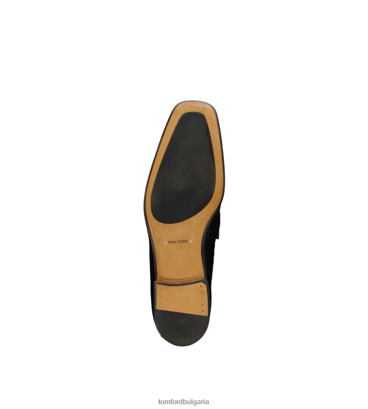 мъже обувки щамповани мокасини с верижка крокодил бейли черен TOM FORD B880D644