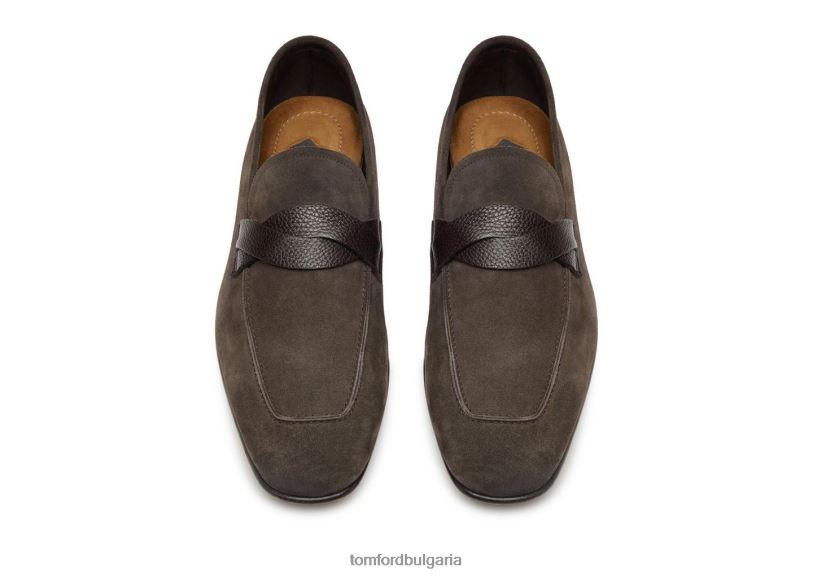 мъже обувки мокасини с усукана лента от велур тъмен абанос TOM FORD B880D645