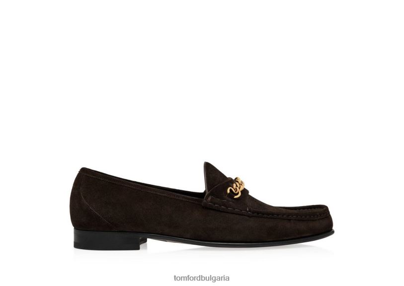 мъже обувки велурени мокасини с верижка йорк кафяво TOM FORD B880D647