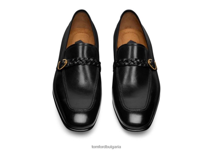 мъже обувки мокасини от полирана кожа черен TOM FORD B880D651