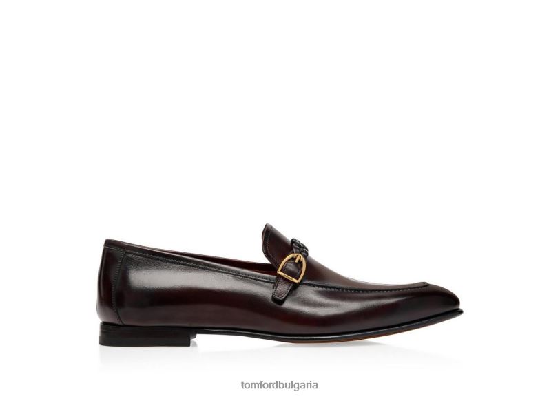 мъже обувки мокасини от полирана кожа тютюн TOM FORD B880D652