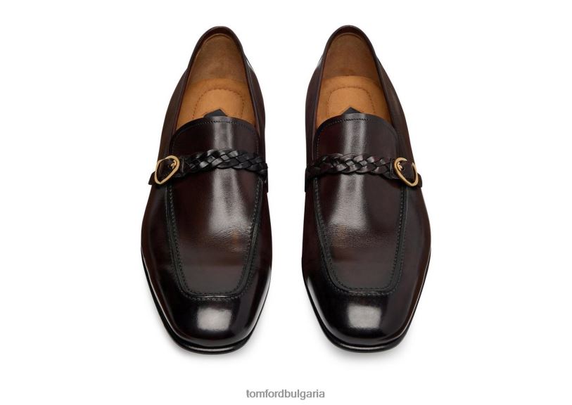мъже обувки мокасини от полирана кожа тютюн TOM FORD B880D652
