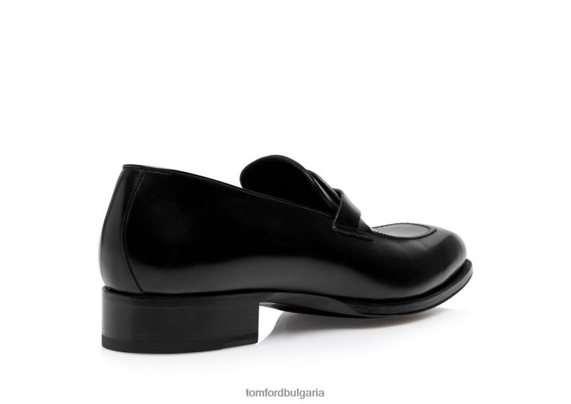 мъже обувки мокасини с усукана лента от полирана кожа elkan черен TOM FORD B880D653