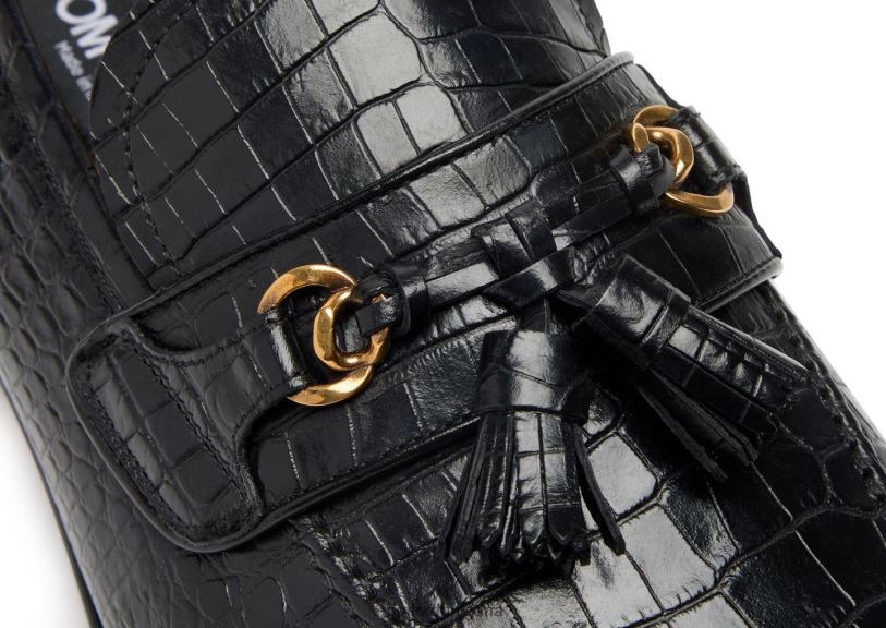 мъже обувки мокасина с щампован алигатор на sean черен TOM FORD B880D632