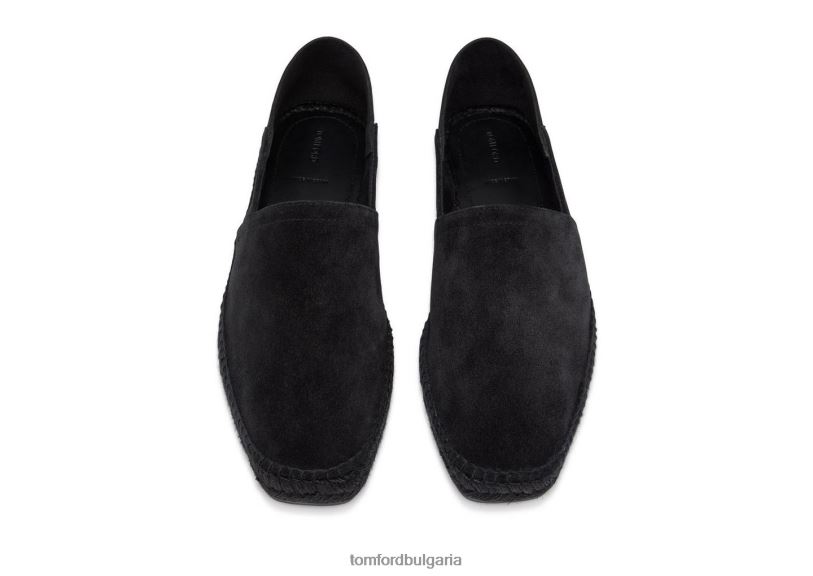 мъже обувки велурена еспадрила Barnes черен TOM FORD B880D610