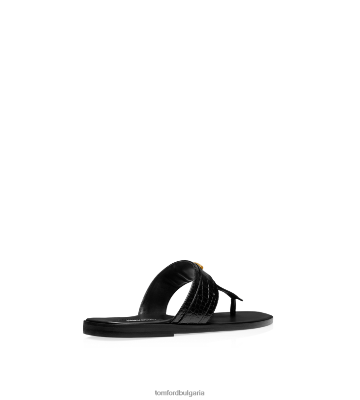 мъже обувки щампован крокодил сандал черен TOM FORD B880D606