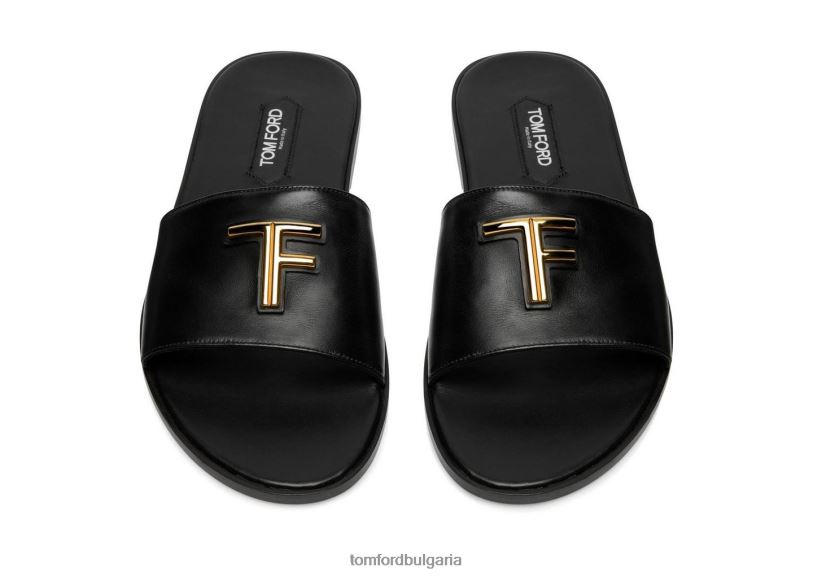 мъже обувки пързалка от гладка кожа черен TOM FORD B880D609