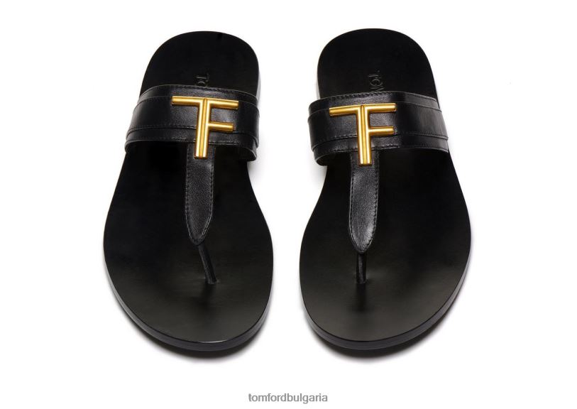 мъже обувки сандал от ярък цвят от гладка кожа черен TOM FORD B880D612