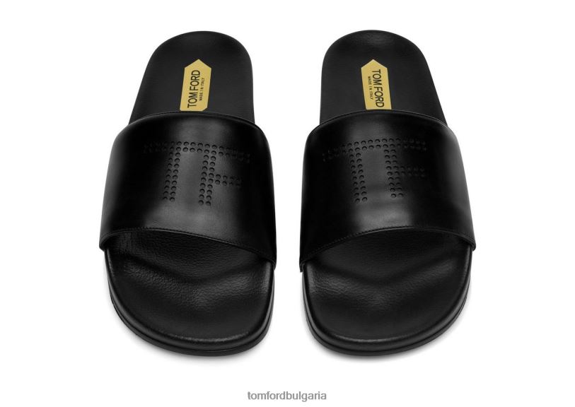 мъже обувки пързалка от гладка кожа harrison черен TOM FORD B880D611