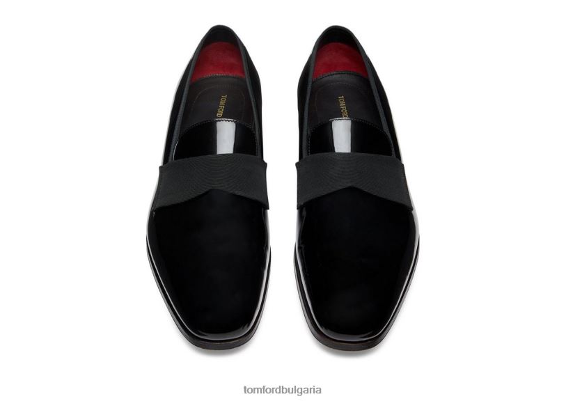 мъже обувки вечерен чехъл от лачена кожа Edgar черен TOM FORD B880D616