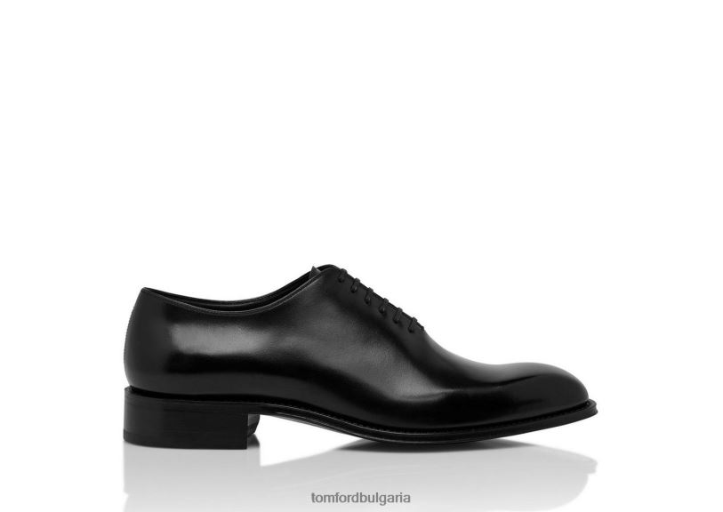 мъже обувки полирана кожена глина с връзки черен TOM FORD B880D615