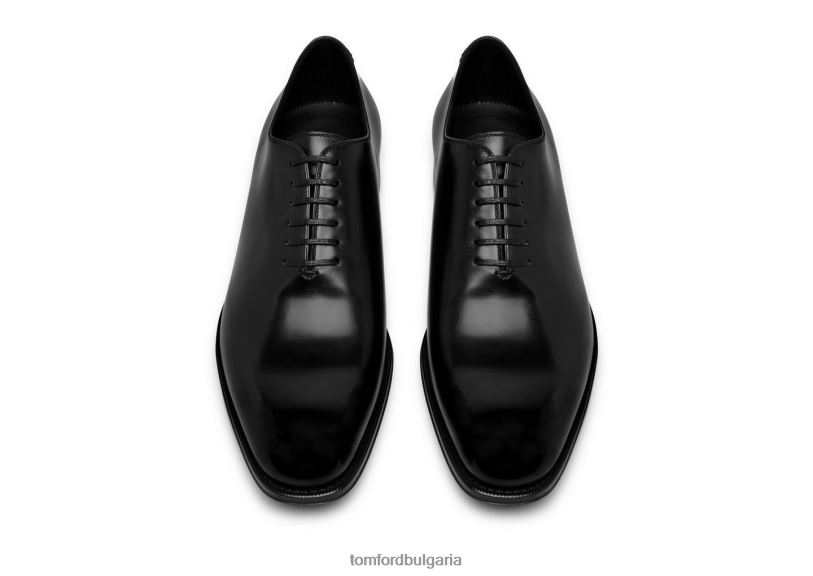 мъже обувки полирана кожена глина с връзки черен TOM FORD B880D615