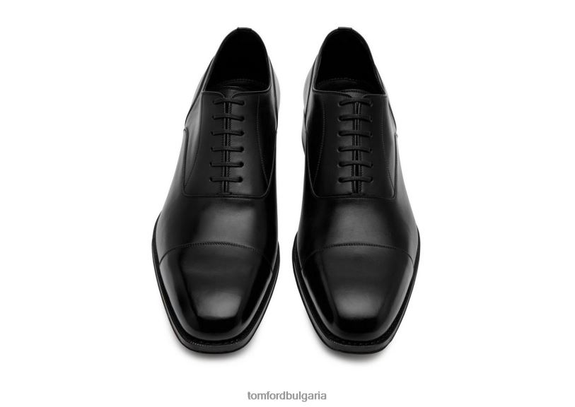 мъже обувки полирана кожена глина с връзки черен TOM FORD B880D619