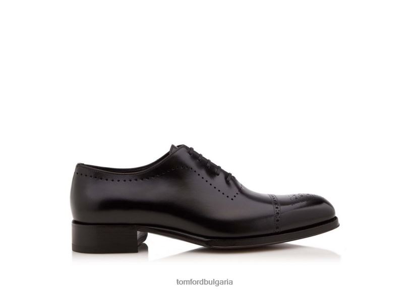 мъже обувки полирана кожа edgar brogue с връзки черен TOM FORD B880D621