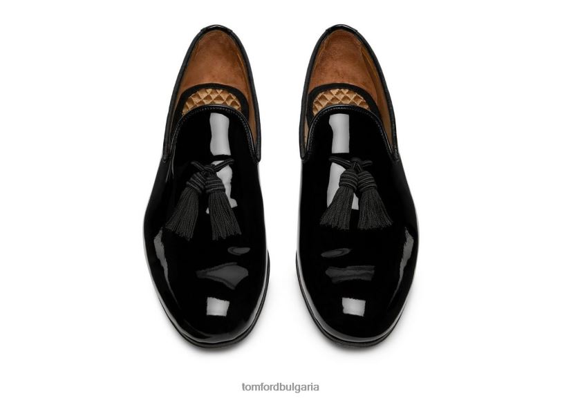 мъже обувки лакиран чехъл с пискюл nicolas черен TOM FORD B880D624