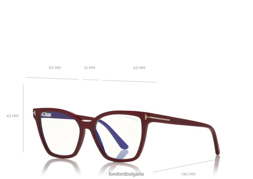 Жени очила двойна щипка върху син блок оптика патладжан/фуксия TOM FORD B880D2095