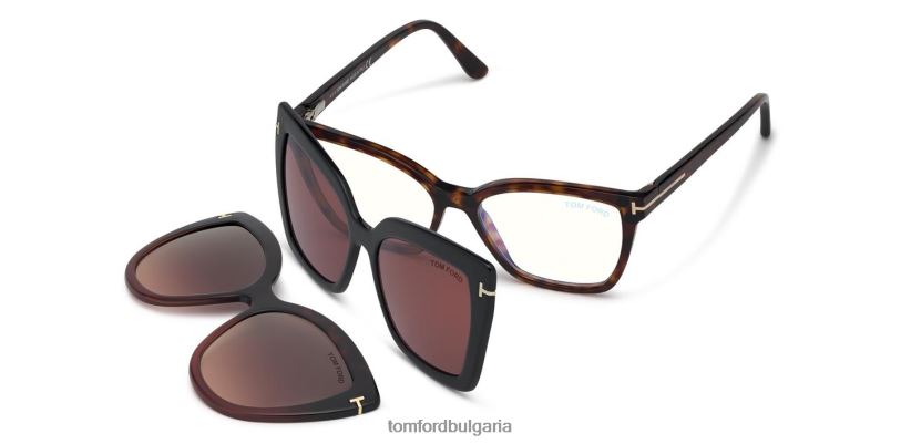 Жени очила двойна щипка върху син блок оптика червена Хавана TOM FORD B880D2096