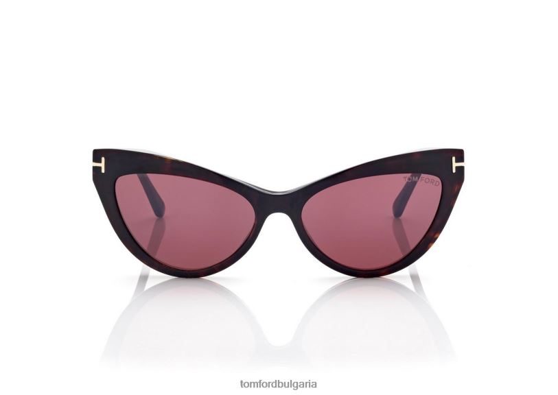 Жени очила магнитна щипка син блок котешко око оптика тъмна Хавана TOM FORD B880D2126