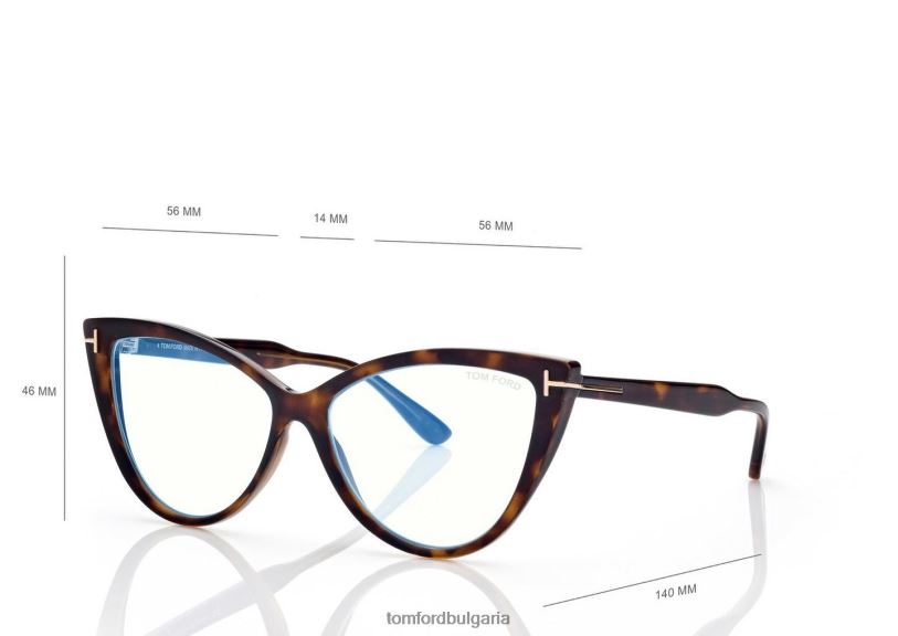 Жени очила син блок котешко око оптика тъмна Хавана TOM FORD B880D2184