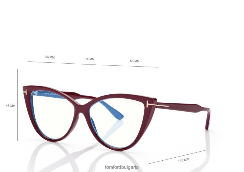 Жени очила син блок котешко око оптика прозрачно розово TOM FORD B880D2185
