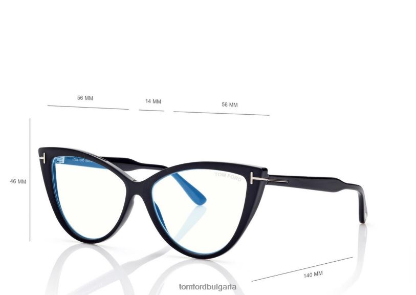 Жени очила син блок котешко око оптика черен TOM FORD B880D2186