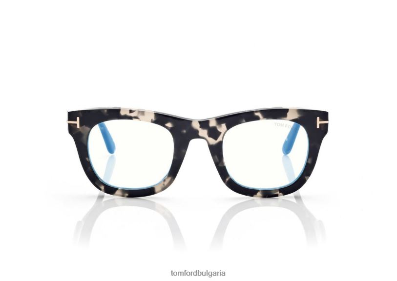 Жени очила оптика със син блок с мек квадрат черно + кафяво TOM FORD B880D2187