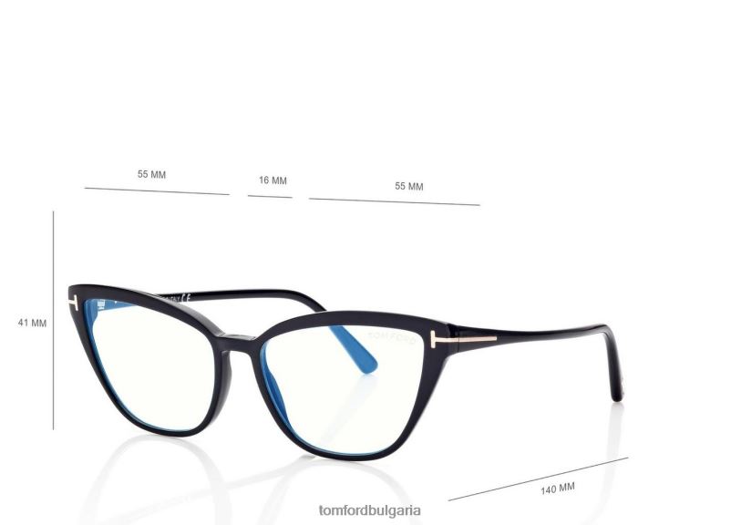 Жени очила син блок котешко око оптика черен TOM FORD B880D2188