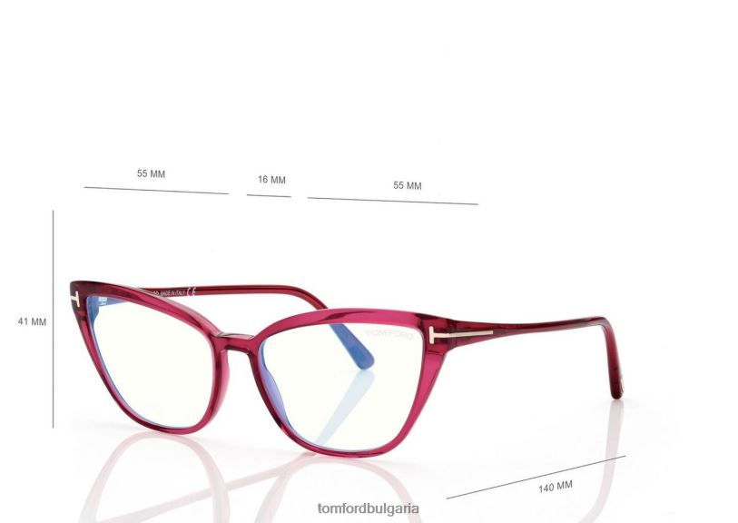 Жени очила син блок котешко око оптика патладжан/фуксия TOM FORD B880D2189
