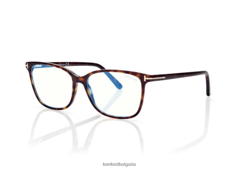 Жени очила син блок мек квадрат оптика тъмна Хавана TOM FORD B880D2191
