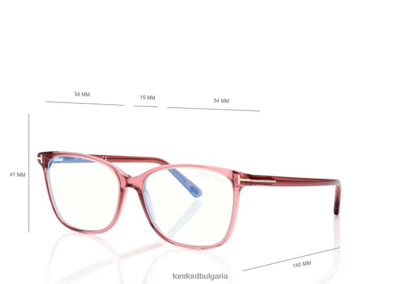 Жени очила син блок мек квадрат оптика прозрачно розово TOM FORD B880D2192