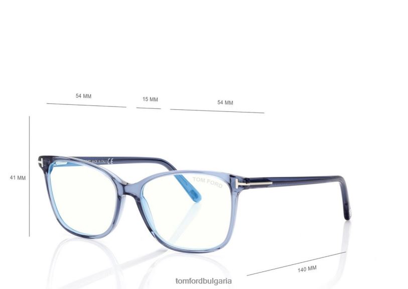 Жени очила син блок мек квадрат оптика мода TOM FORD B880D2193