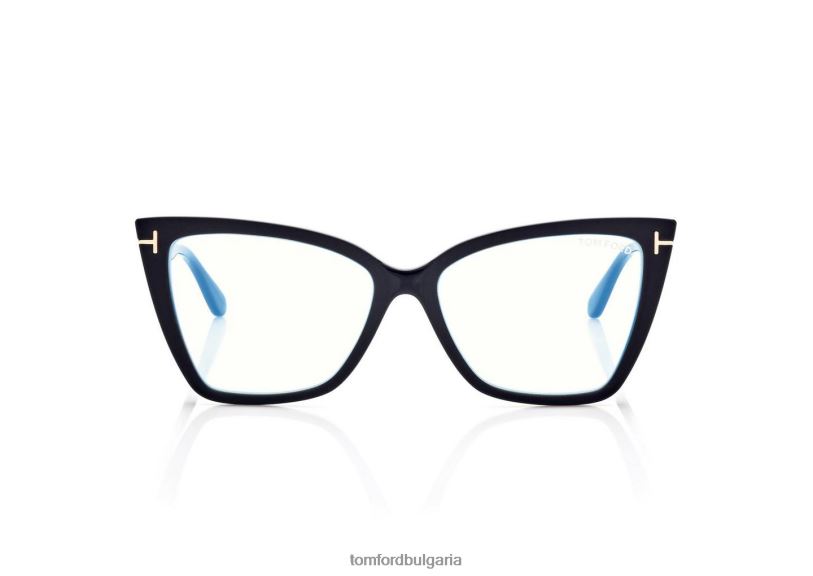 Жени очила синьо квадратно оптично котешко око черно + кафяво TOM FORD B880D2194
