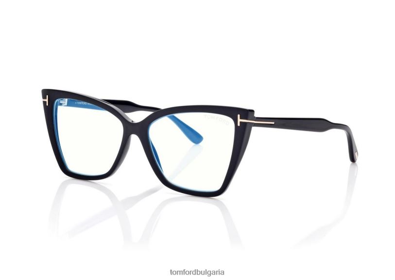 Жени очила синьо квадратно оптично котешко око черно + кафяво TOM FORD B880D2194