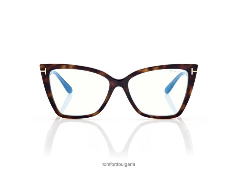 Жени очила синьо квадратно оптично котешко око тъмна Хавана TOM FORD B880D2195