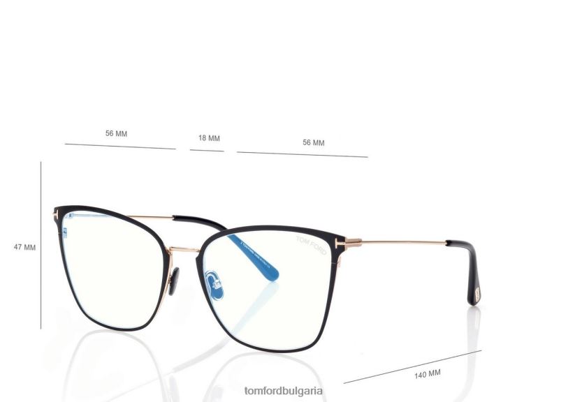 Жени очила син блок мека оптика тип пеперуда черен TOM FORD B880D2197