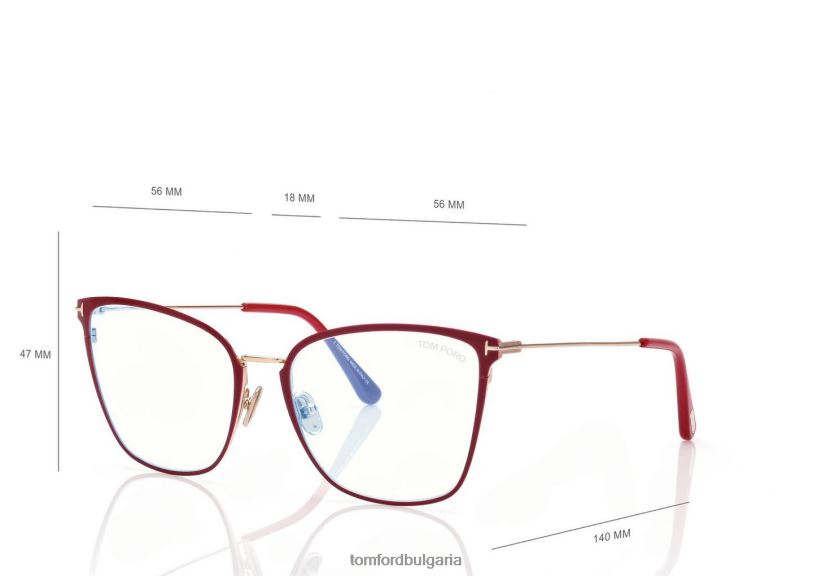 Жени очила син блок мека оптика тип пеперуда патладжан/фуксия TOM FORD B880D2199