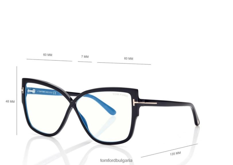 Жени очила оптика със заоблена пеперуда със син блок черен TOM FORD B880D2200