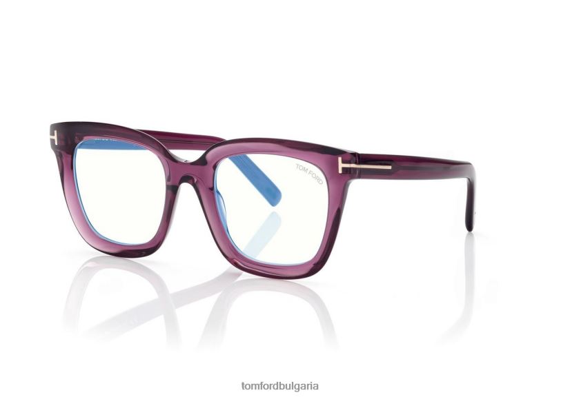 Жени очила син блок квадратна оптика вино TOM FORD B880D2202