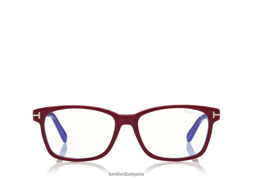 Жени очила класическа правоъгълна оптика със син блок розово-ледено бяло TOM FORD B880D2205