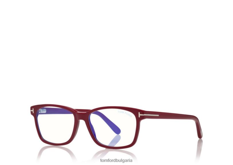 Жени очила класическа правоъгълна оптика със син блок розово-ледено бяло TOM FORD B880D2205