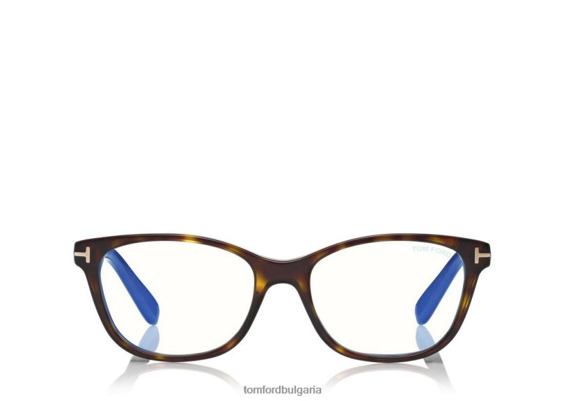 Жени очила син блок мек квадрат оптика тъмна Хавана TOM FORD B880D2207