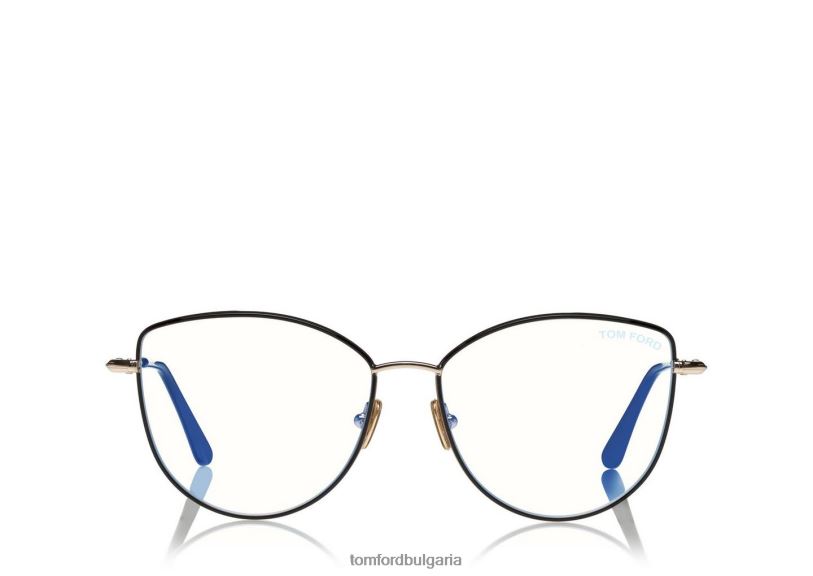 Жени очила син блок мека оптика котешко око черно + кафяво TOM FORD B880D2211