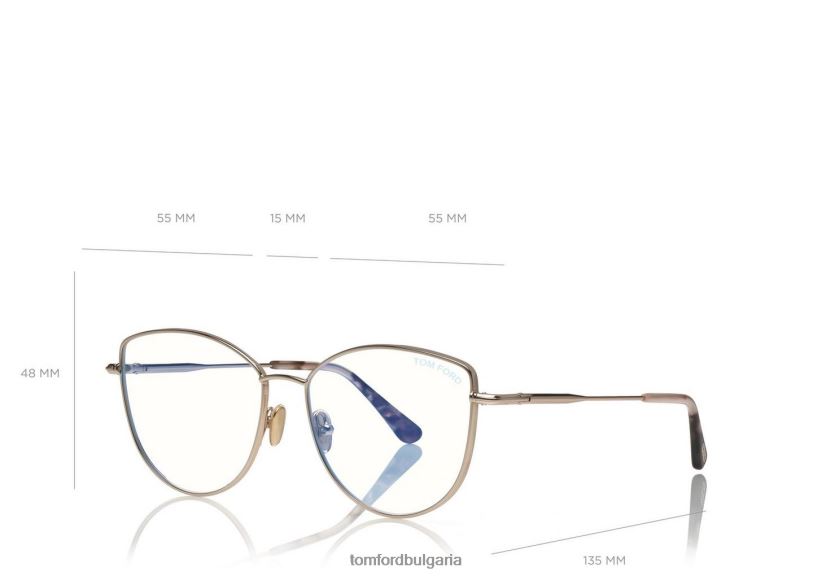 Жени очила син блок мека оптика котешко око злато TOM FORD B880D2212