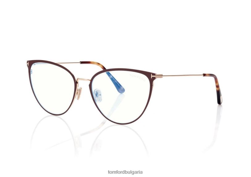 Жени очила син блок котешко око оптика матово светло кафяво TOM FORD B880D2216