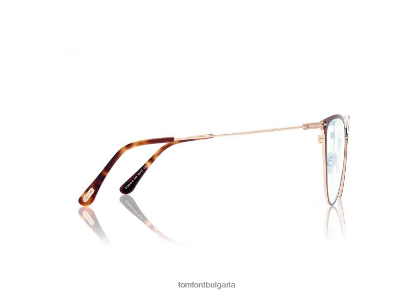 Жени очила син блок котешко око оптика матово светло кафяво TOM FORD B880D2216