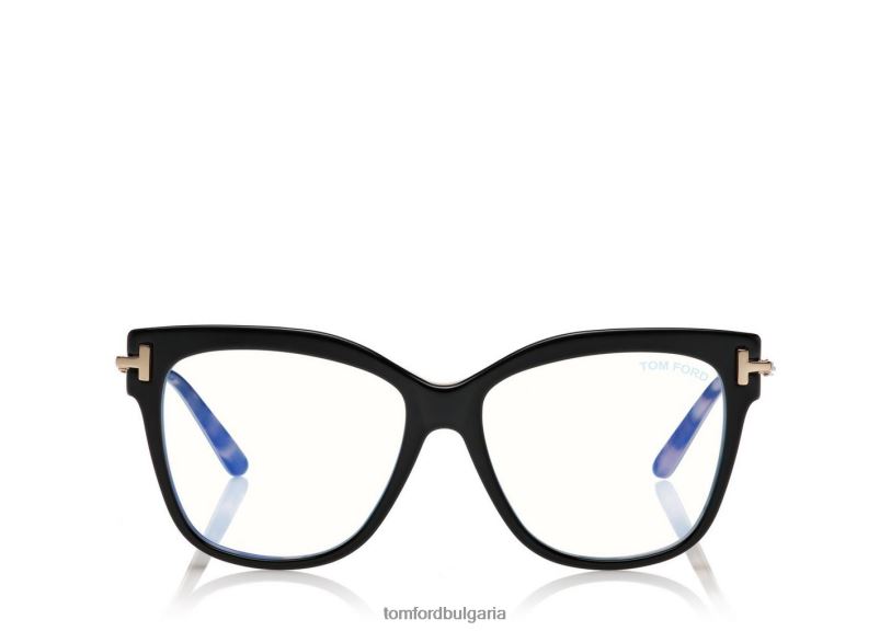 Жени очила оптика с квадратна форма на син блок черно + кафяво TOM FORD B880D2219